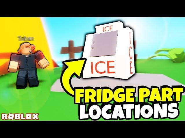 WHERE TO GET ALL 4 FRIDGE PART LOCATIONS IN ROBLOX FISHING SIMULATOR *QUEST*