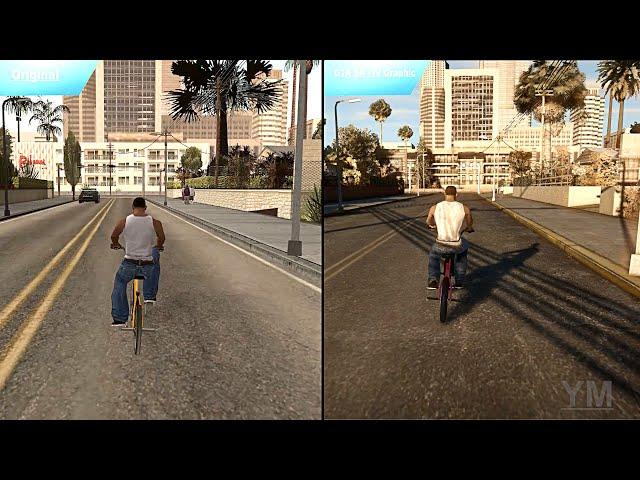 GTA SAN ANDREAS - IV Graphic & GTA IV Retextured Vs Original | Comparison