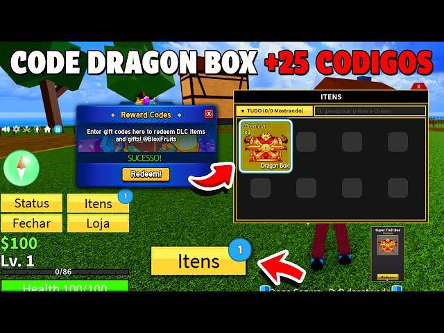 RÁPIDO!!! NOVO CODE DRAGON BOX +25 CÓDIGOS DE 2X XP BELI E RESET NO BLOX FRUITS 2025...