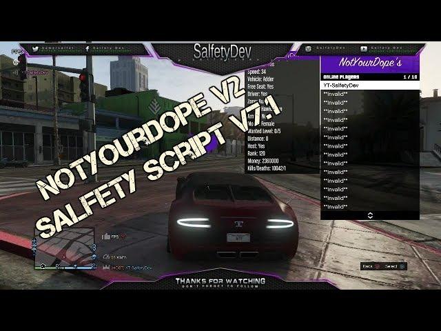 New Script | NotYourDope in Salfety Script V7.1 GTA 5 PS3 + Free Download