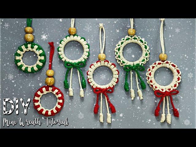 DIY Mini Wreath Tutorial | Macrame wreath Ornament Using Lark's Head Knot