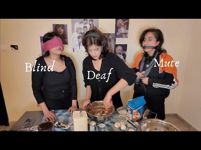 Blind, Deaf, Mute Challenge With @TimaAlmehiri and Hanan! | تحدي الحواس