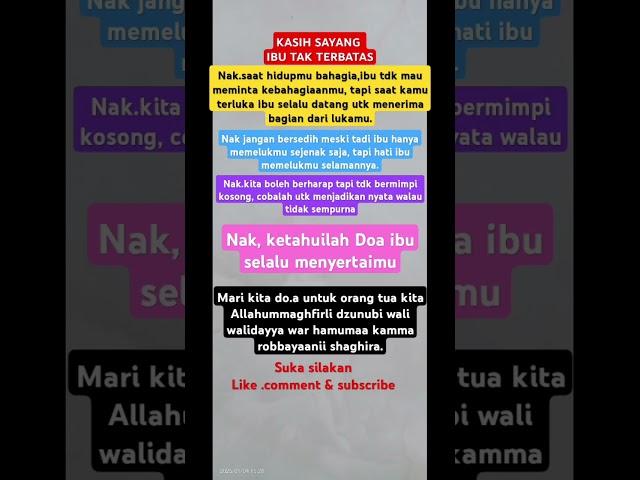 KASIH SAYANG IBU SEPANJANG MASA