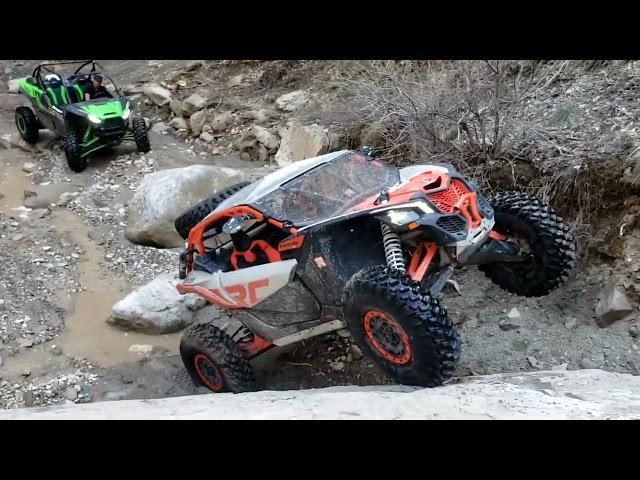 Can Am Maverick X-RC vs Kawasaki KRX 1000 Rock Crawling Hunter Canyon Trail Fruita, Colorado