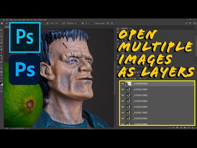 Open multiple RAW Images as Layers Photoshop Tutorial QUICK FIX