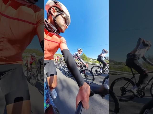 When UAE Team passing you on training ride in Spain  #uaeteamemirates #cycling #insta360x4