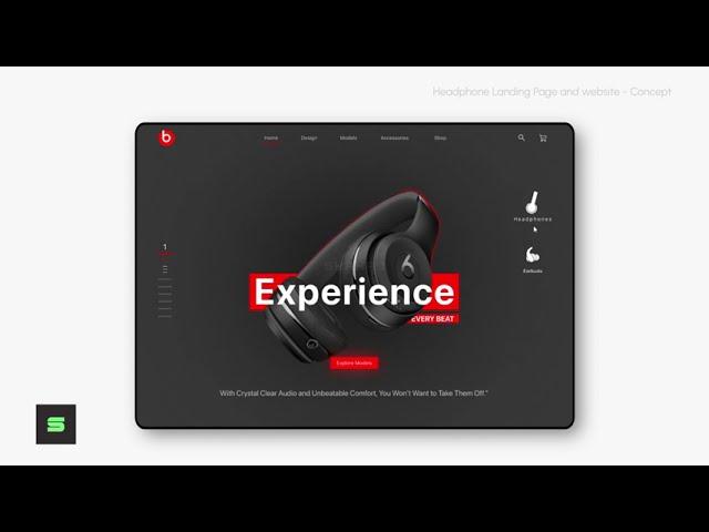 Headphone Website | Landing Page - Concept | Figma | Adobe Xd | UI/UX | Design | Advanced Prototype