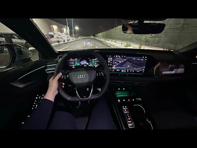 Driving new Audi A5 2025 at Night