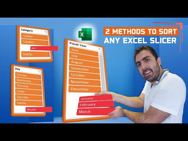 Change the order of Excel Slicer Buttons incl months, weekdays - 2 ways (Custom List and Data Model)