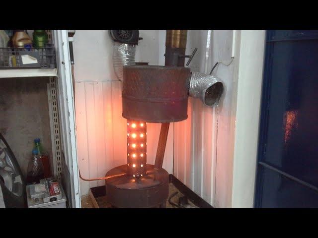 Простая печь на отработке. Для отопления в гараже.