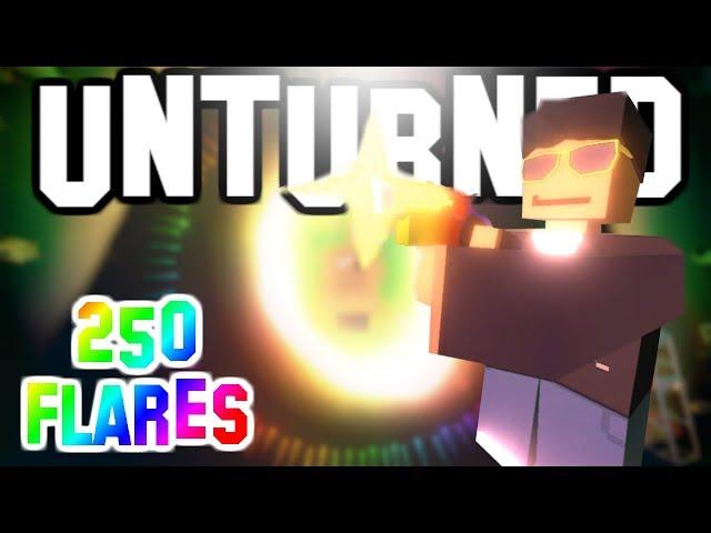 *EPILEPSY WARNING* 250 Rainbow Flares! Unturned Changing The Code!