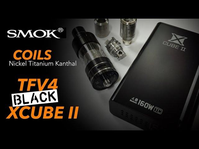 SMOK XCube II (Black), TFV4 (Black), Coils