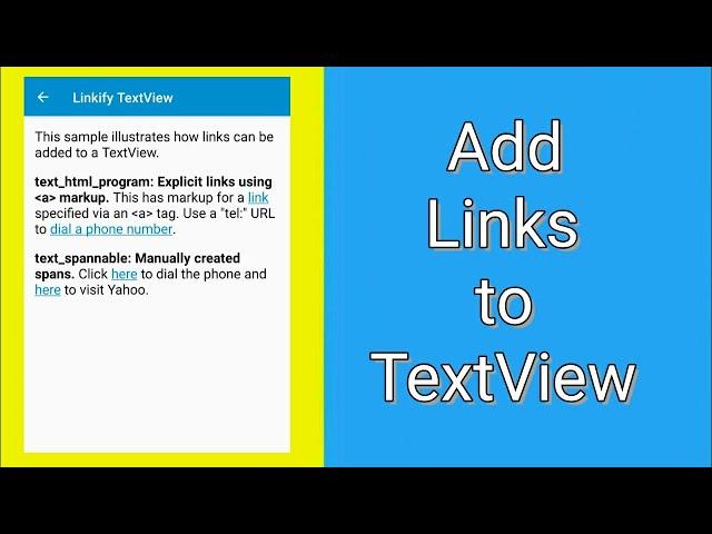 Add Clickable links to TextView