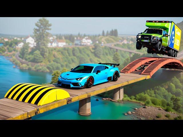 Cars vs Unfinished Roads x Potholes x Speed Bumps x Giant pit ▶️ BeamNG Drive (LONG VIDEO)