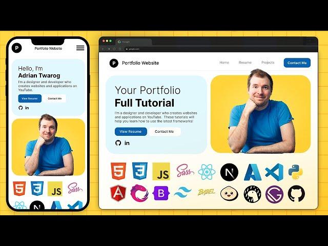 Create a Responsive Portfolio Website with HTML CSS JS AI from scratch