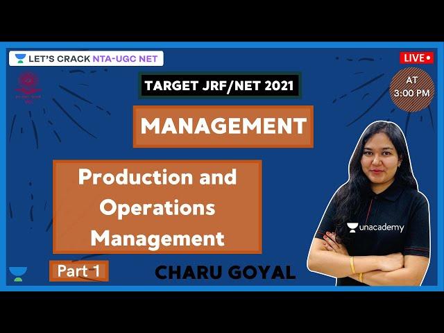 Production and Operations Management | Part 1 | Management | Target NTA-UGC NET Paper-1 for 2020-21