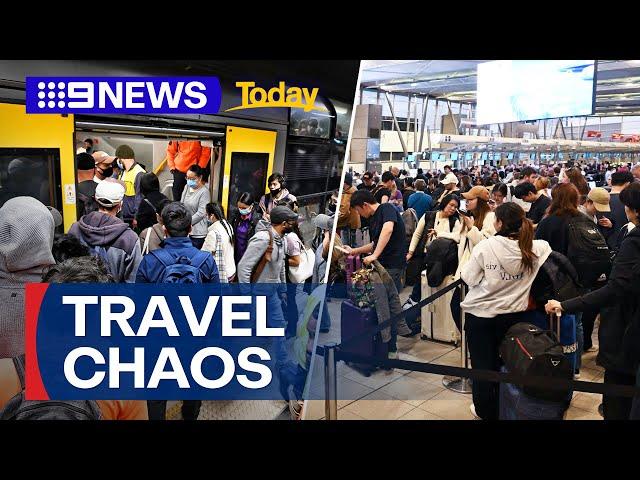 Christmas travel plans under threat as Sydney rail and airport strikes begin | 9 News Australia