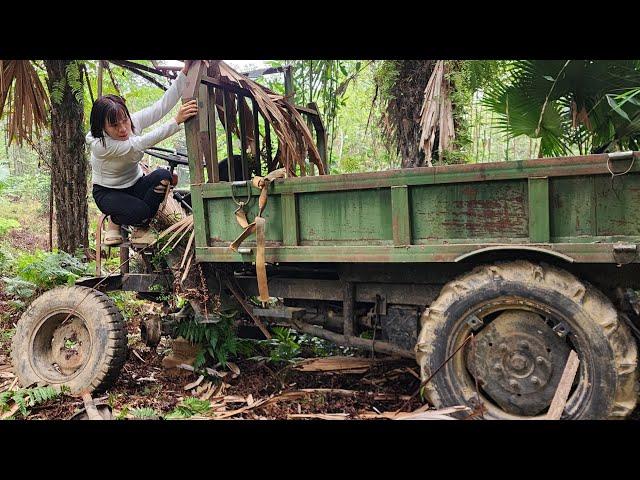 Genius girl discovers abandoned tractor in the forest, brings it back to repair and restore