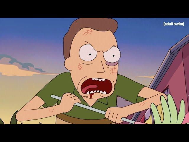 Jerry Fights Pissmaster | Rick and Morty | adult swim