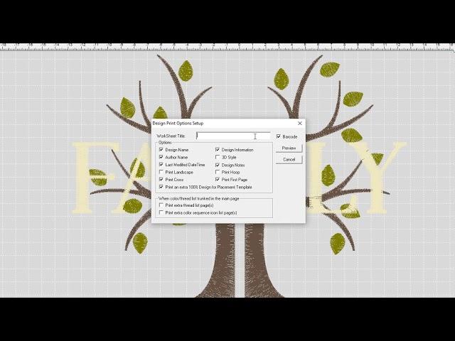 Barcode in IDS for the ZSK Embroidery Machine