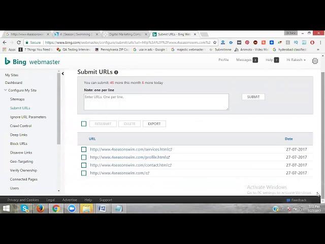 how to index website on Bing webmaster tools Tutorial 2017 - Rakesh Tech Solutions