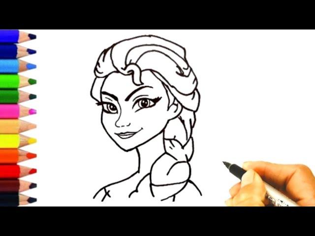 How to draw Elsa from Frozen |Как нарисовать Эльза Холодное Сердце |Malika Eliza rasmini chizish