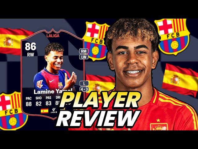 86 LA LIGA PLAYER OF THE MONTH LAMINE YAMAL SBC POTM REVIEW FC 25 ULTIMATE TEAM