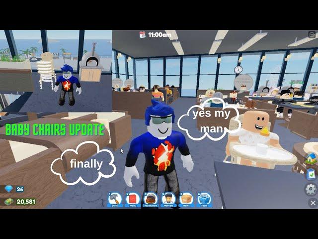 Restaurant Tycoon 2 BABY CHAIRS Update ( ROBLOX RESTAURANT TYCOON 2 ) Restaurant Tycoon 2 Update