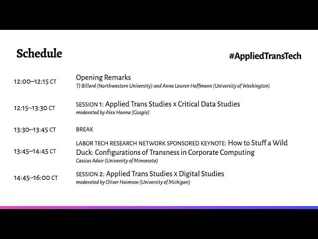 Applied Trans Technology Studies Symposium