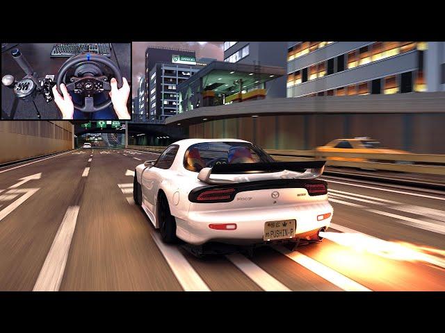 500HP Mazda RX7 FD Full Send! - Assetto Corsa | Steering Wheel Gameplay