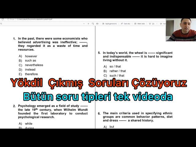 YÖKDİL ÇIKMIŞ SORU ÇÖZÜMLERİ. YÖKDİL SORULARI NASIL ÇÖZÜLÜR. YÖKDİL DENEME ÇÖZÜMÜ. YÖKDİL SORU ÇÖZME