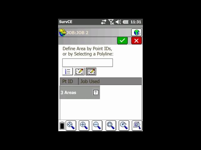 Carlson SurvCE Tutorial: Calculating the Area of a Polyline from the Main Screen