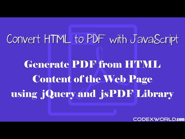 Convert HTML to PDF using JavaScript