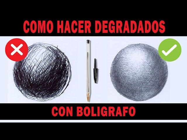 Como hacer DEGRADADOS CON BOLIGRAFO para DIBUJO REALISTA | Esteban Arts