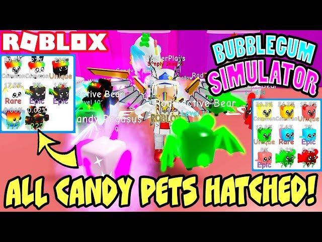 I HATCHED ALL OF THE CANDY PETS IN BUBBLEGUM SIMULATOR (Roblox) | Rainbow Winged Hydra