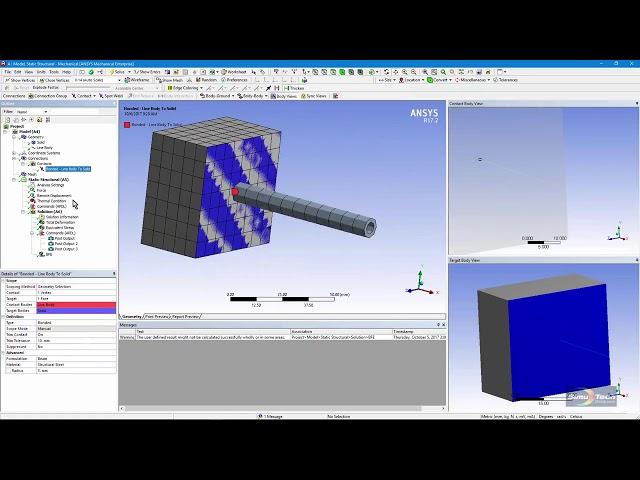 How to Connect Bonded Contact with Beam Formulation in ANSYS Workbench Mechanical