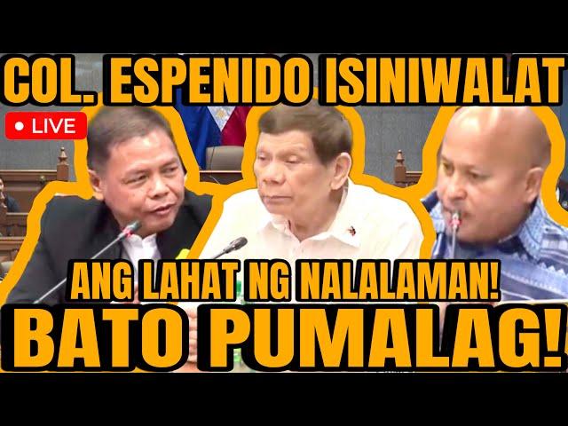 COL. ESPENIDO ISINIWALAT ANG LAHAT NG NALALAMAN, SEN. DELA ROSA SINUPALPAL SI COLONEL!