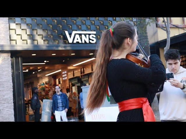 Santa Monica Christmas performance Mary Did You Know violin cover