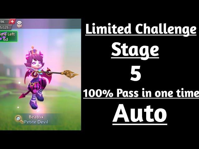 Lords mobile petite devil stage 5 auto|Limited challenge Trick vs Trick Stage 5|Beatrix stage 5 auto