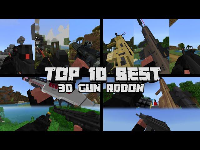 Top 10 Best 3D Gun Addon In Minecraft Bedrock | Minecraft 3D Guns Addon v1.19.80-1.20.1