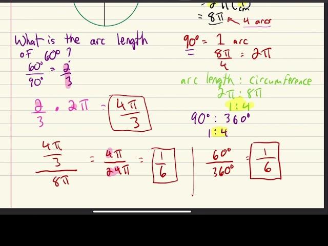 Arc length in trigonometry