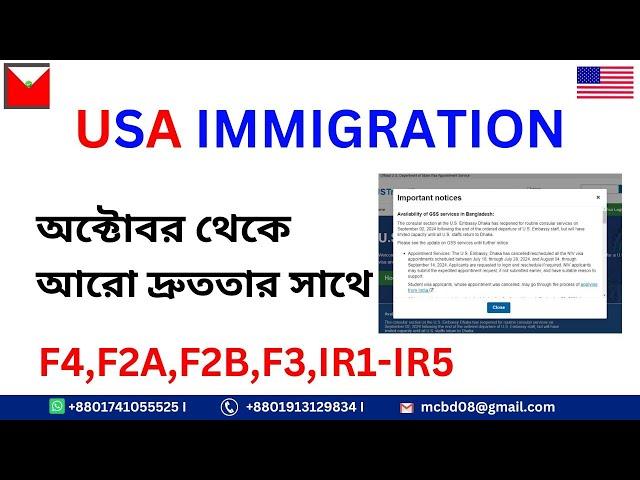 আমেরিকা ইমিগ্রেশন ভিসার ইন্টারভিউ রেগুলার হচ্ছে। রিফিউজ শঙ্কা! USA immigration Visa Interview Update