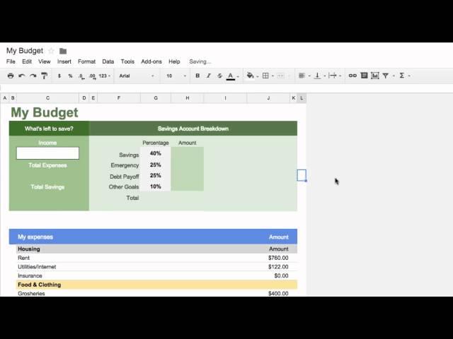 Adding Boarders the SUM function in Google Sheets