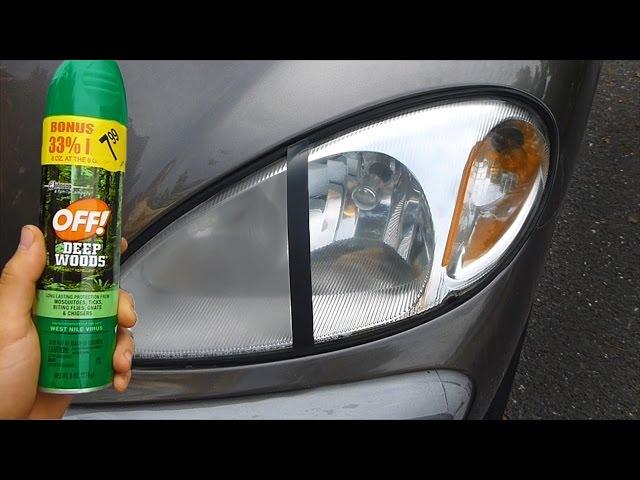 Using Bug Spray to Clean Headlights (WARNING!!!)