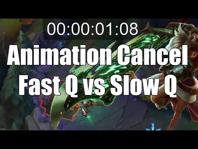 Riven Animation Cancel/Fast Q vs Normal Q Combo (Timed Comparison)