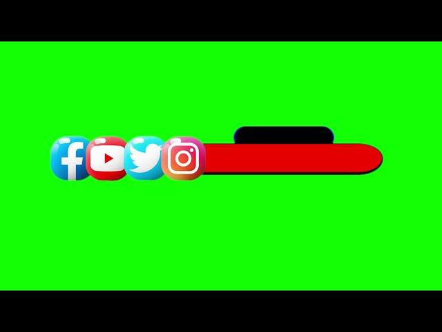 Green Screen Social Media Lower Third Copyright Free || Facebook || YouTube || Twitter || Instagram