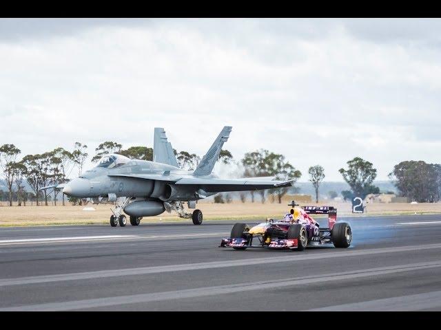 Daniel Ricciardo Drag Races F1 Car vs F/A-18 Hornet ️