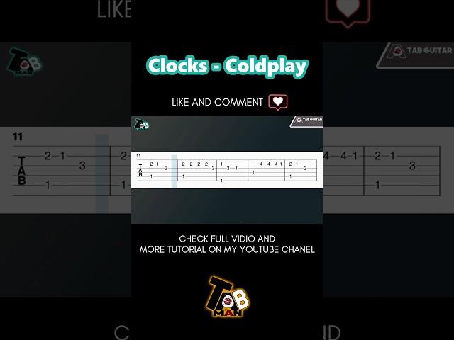 Clocks - Coldplay Guitar #guitartabs #guitartutorial #easyguitartutorial