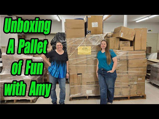 Unboxing a pallet of Fun items With Amy! Check out the Cool items we got!