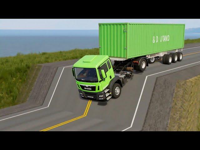 Cars vs Unfinished Road Challenge #5 in BeamNG Drive - BeamNG Crown - Mobil vs Unfinished Road